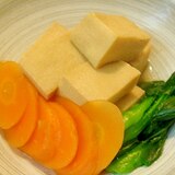 高野豆腐と菜の花の炊き合わせ　無水鍋使用